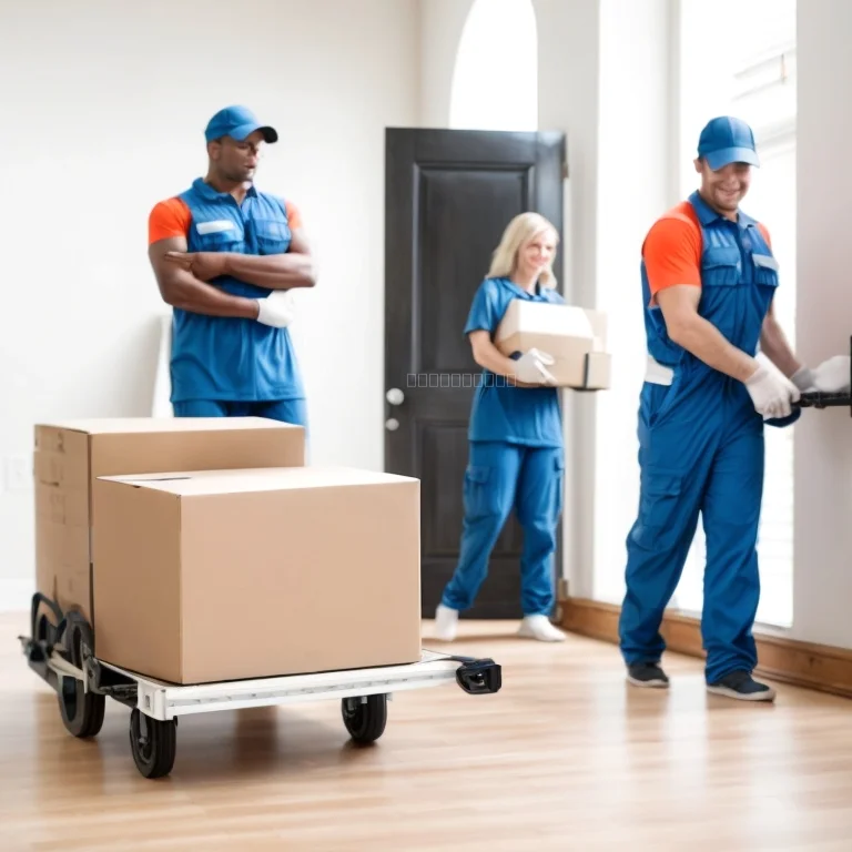 Movevia crew preparing furniture for move